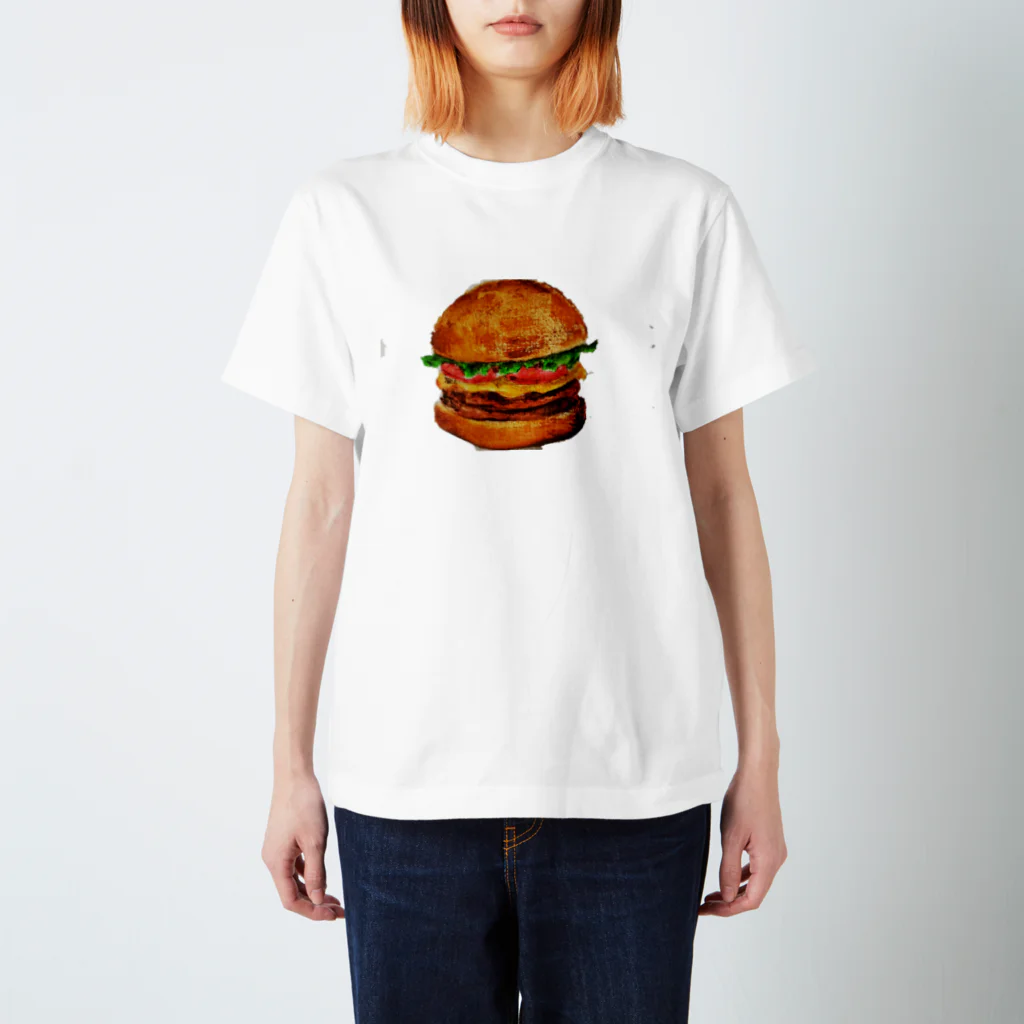 ぴーひゃら食べもの水彩画のハンバーガー水彩画♪ スタンダードTシャツ