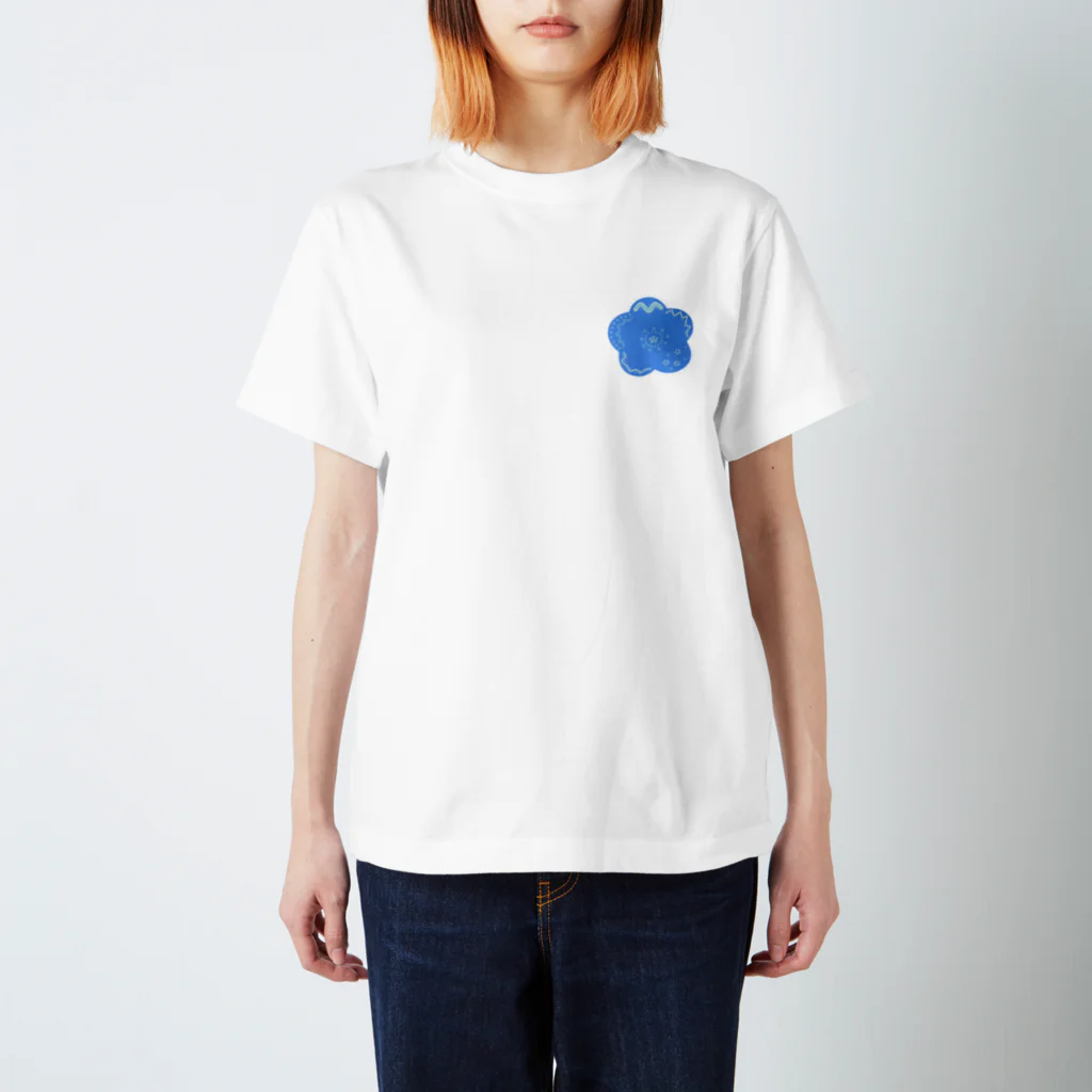 うにぽっぷこーんの青い花 Regular Fit T-Shirt