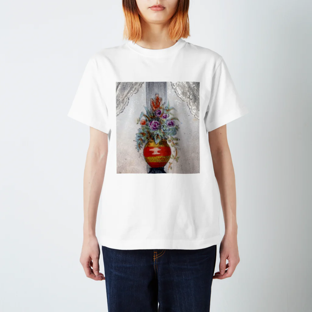 PALA's SHOP　cool、シュール、古風、和風、のflower arrangement　 Regular Fit T-Shirt