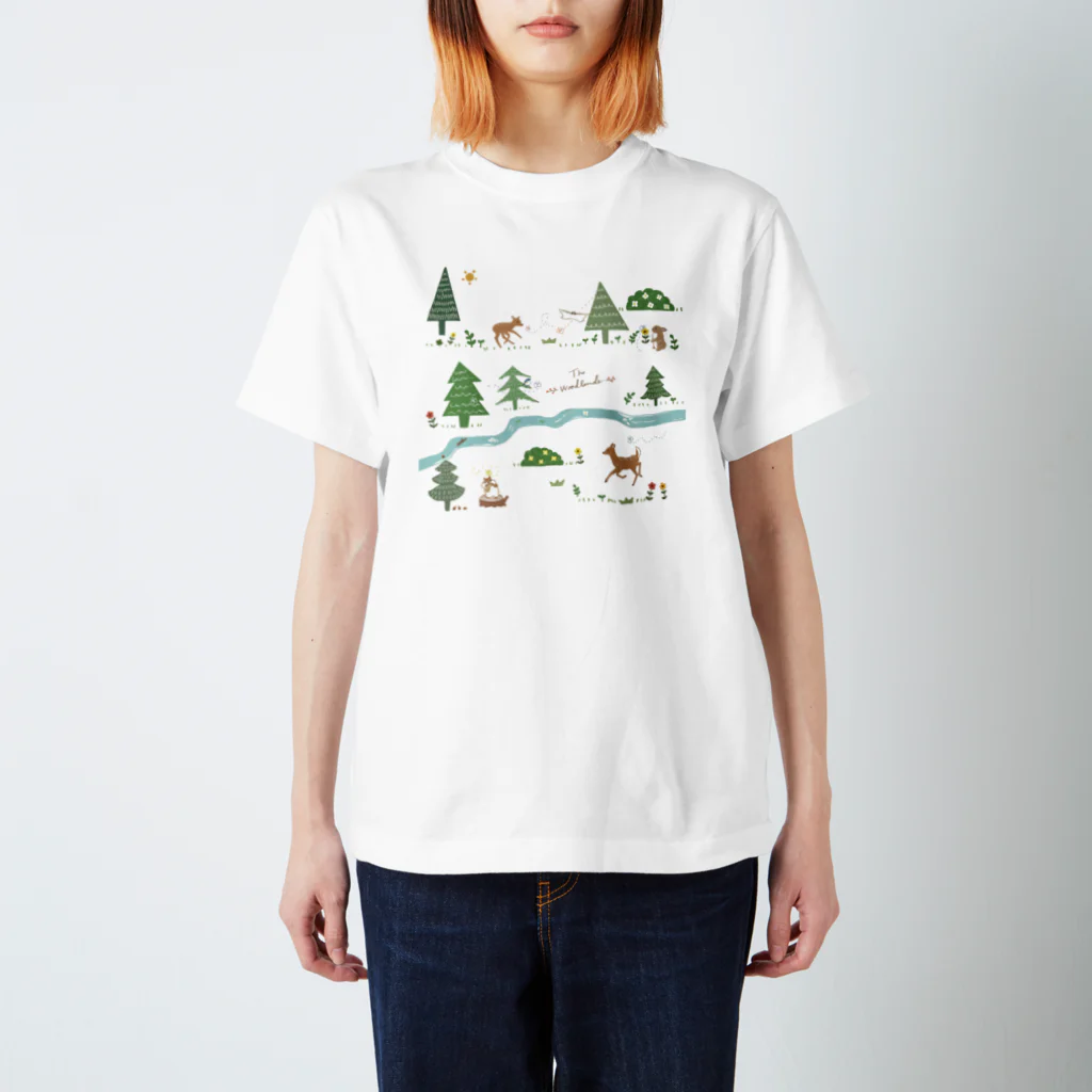 kiki25の森の動物とちょうちょ  スタンダードTシャツ