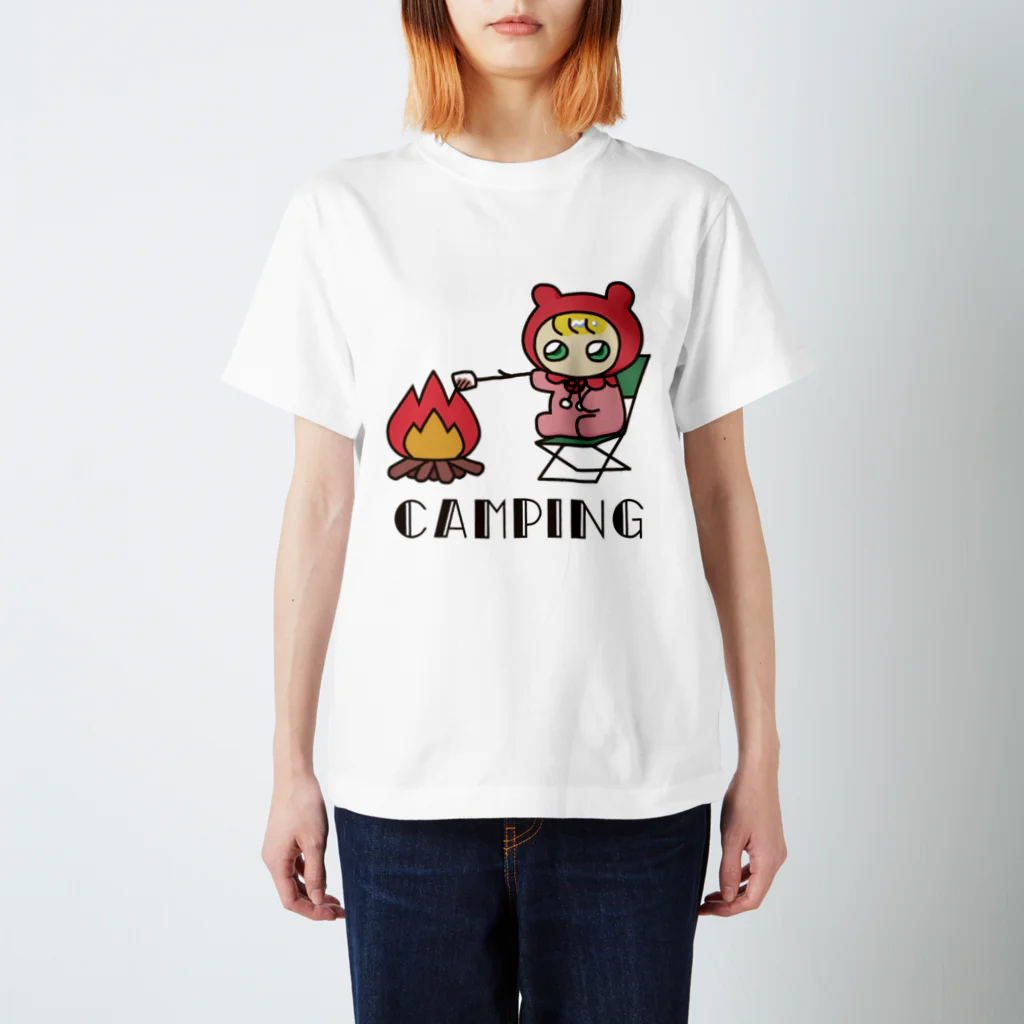 ユタカのてでべびちゃんショップのキャンプのてでべびちゃん スタンダードTシャツ