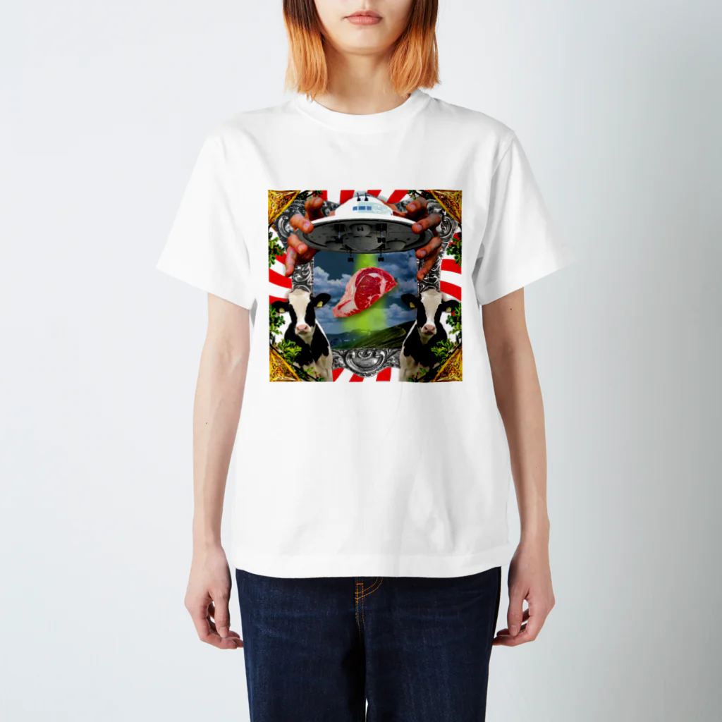 田中黄色水晶の🐄🛸キャトられ肉🥩🌿 スタンダードTシャツ