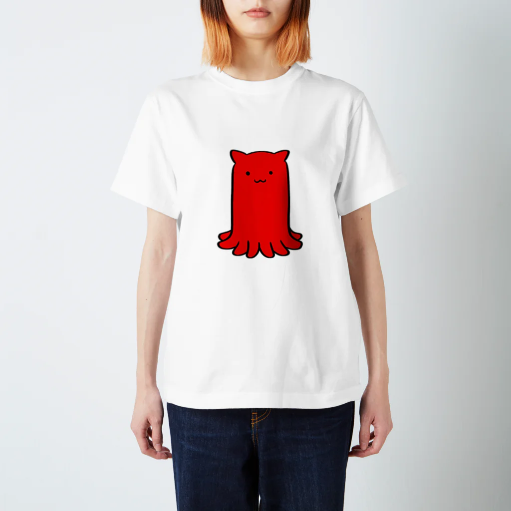 ZZZのたこねこさん（あか） スタンダードTシャツ