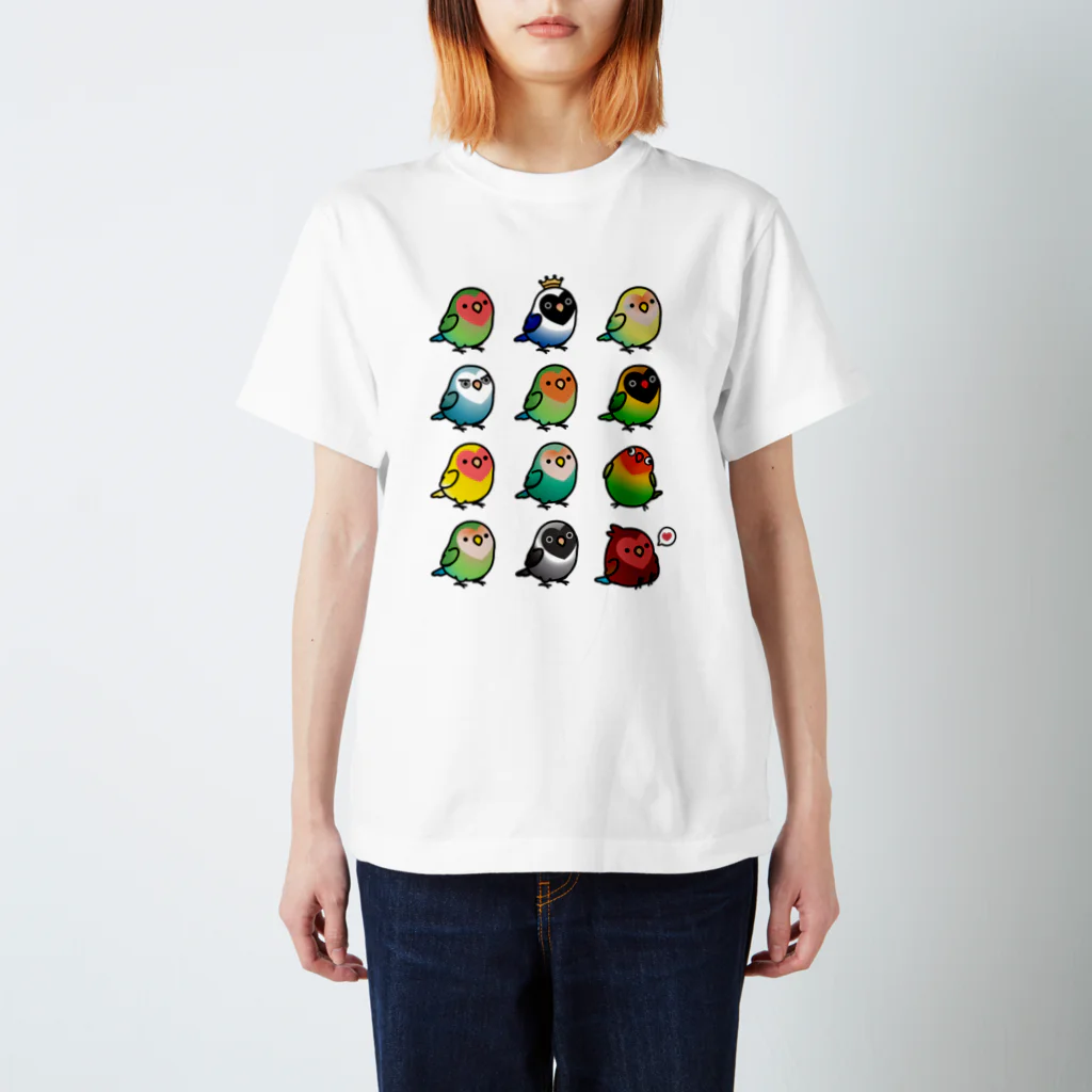 Cody the LovebirdのChubby Bird ラブバード大集合　（コザクラインコ＆ボタンインコ）  Regular Fit T-Shirt