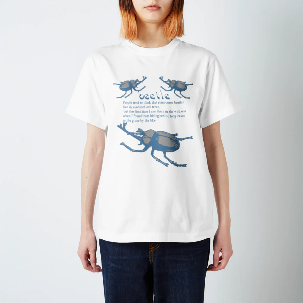 CK & outdoorマガジン店のカブトムシ　薄青系シャツ スタンダードTシャツ