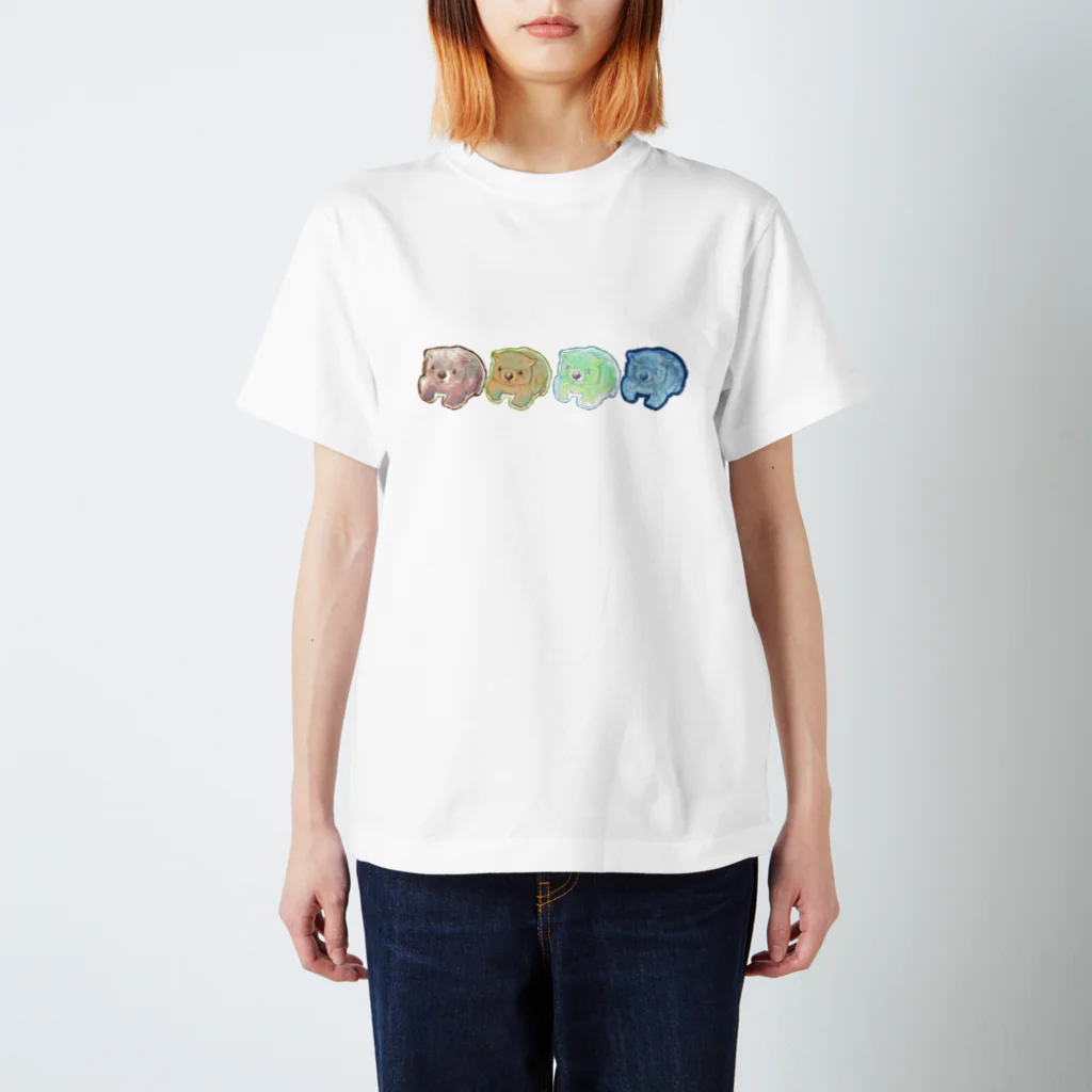 nagoshu754のカラフル　ウォンバット　4色集合 Regular Fit T-Shirt