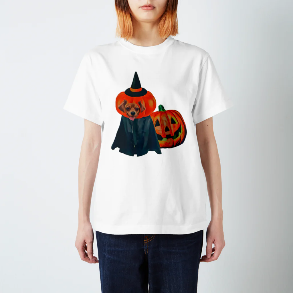 雑コラうちの子グッズのハロウィン犬🐶4 スタンダードTシャツ