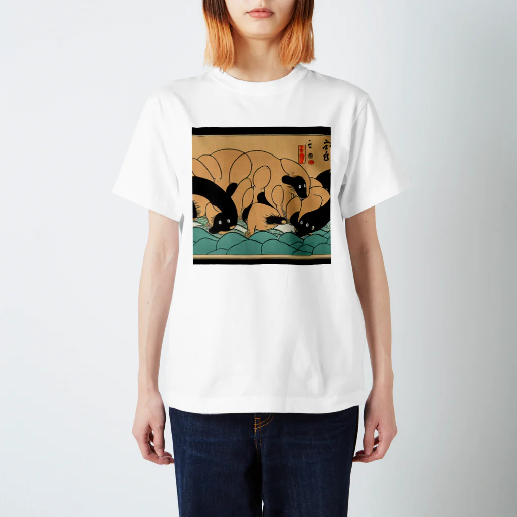 KANEKOの浮世絵風ビーバーズ スタンダードTシャツ