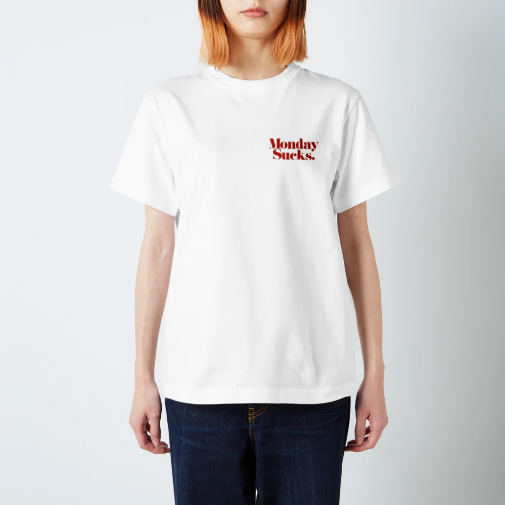 Shop M.のMonday Sucks tee Regular Fit T-Shirt