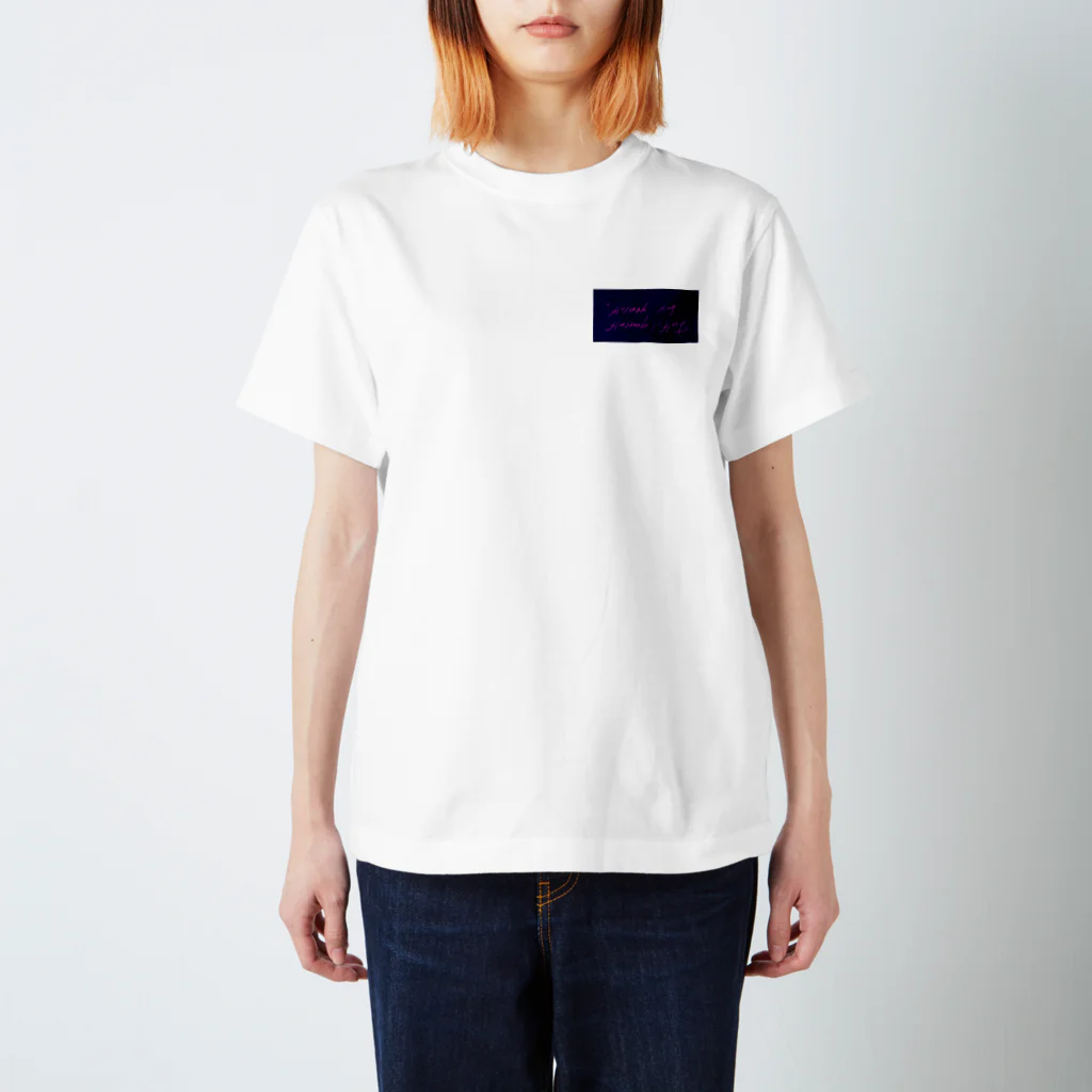 MANAっと一緒のじぶんの機嫌はじぶんでね　navy Regular Fit T-Shirt