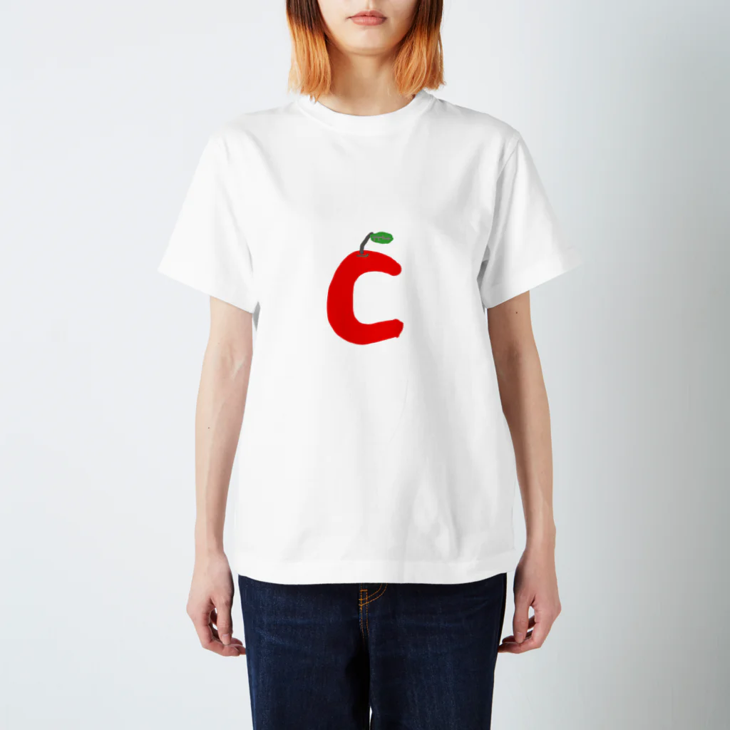 9時のクジラのCなりんご スタンダードTシャツ