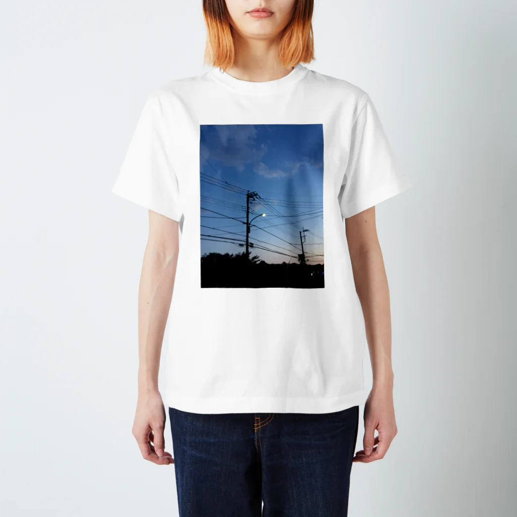 寝る煮るのLight+Pole Regular Fit T-Shirt