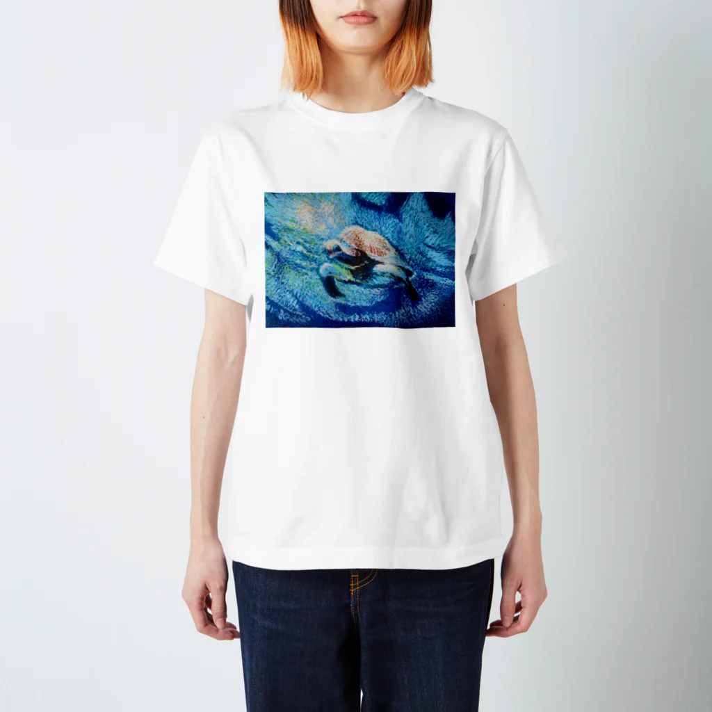 ちぃ散歩の海亀 Kazue.Ikeda スタンダードTシャツ