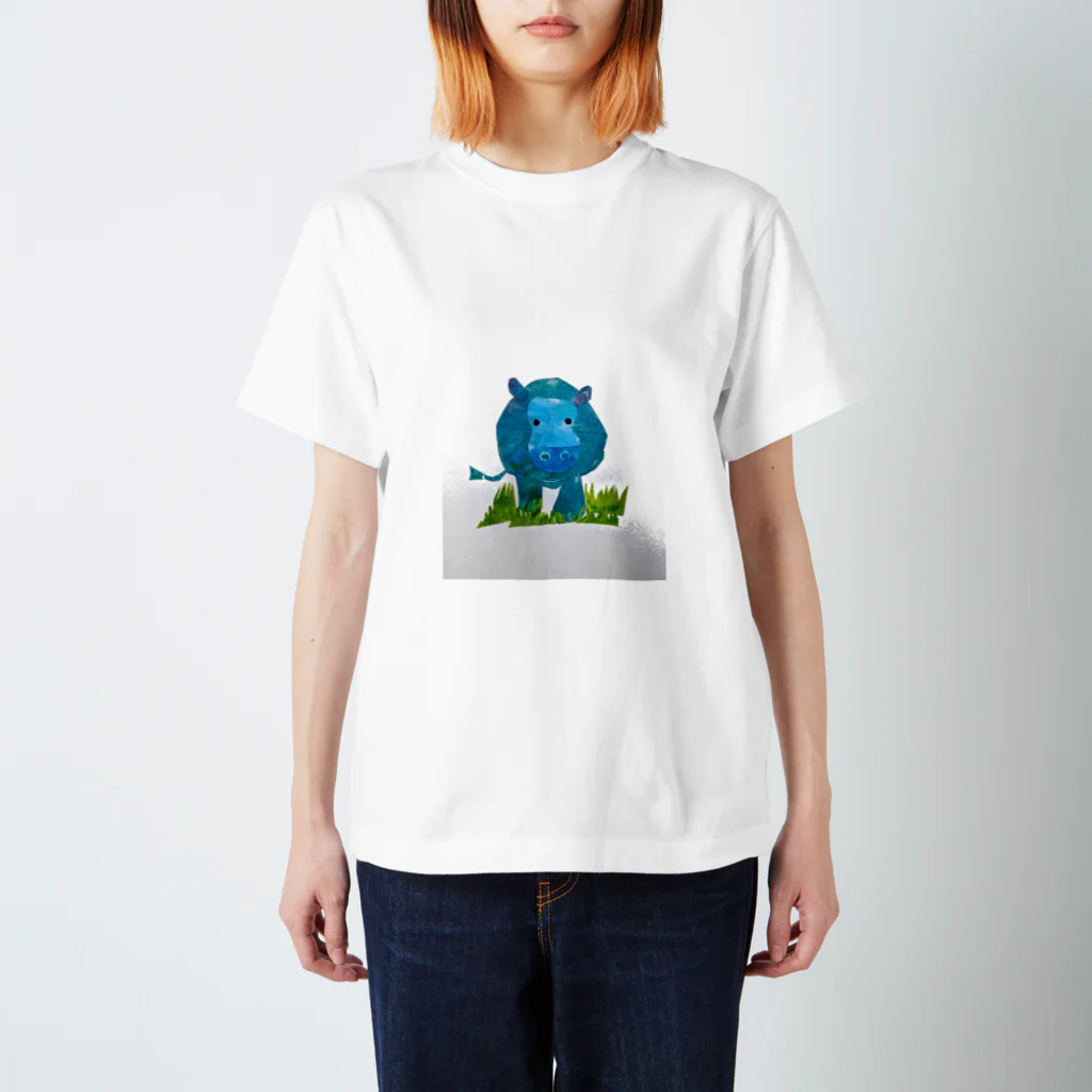 はまだみわのカバのお散歩 スタンダードTシャツ