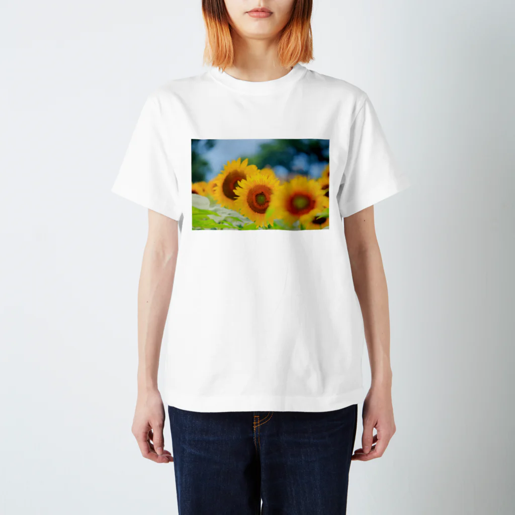 M.F.Photoのひまわり畑 スタンダードTシャツ