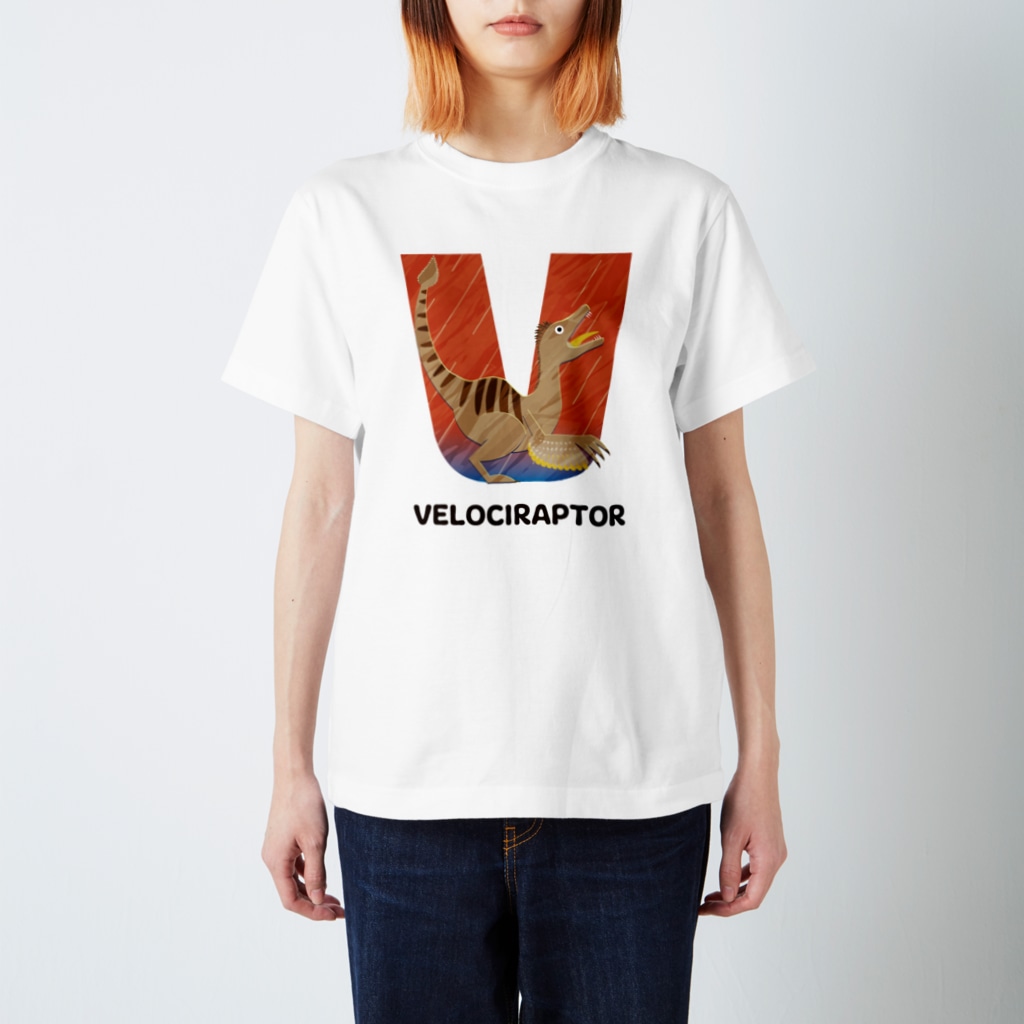 tawtawのAlphabet Animals - VELOCIRAPTOR Regular Fit T-Shirt
