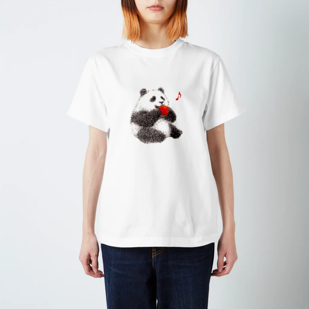 Tomomi Fujiiのずんぐり屋のりんごと子パンダ スタンダードTシャツ