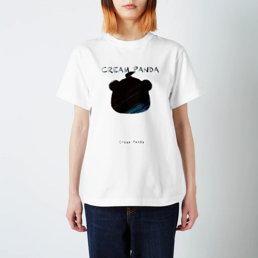 くりぱんSTORE@SUZURIのパン太シルエット闇 Regular Fit T-Shirt