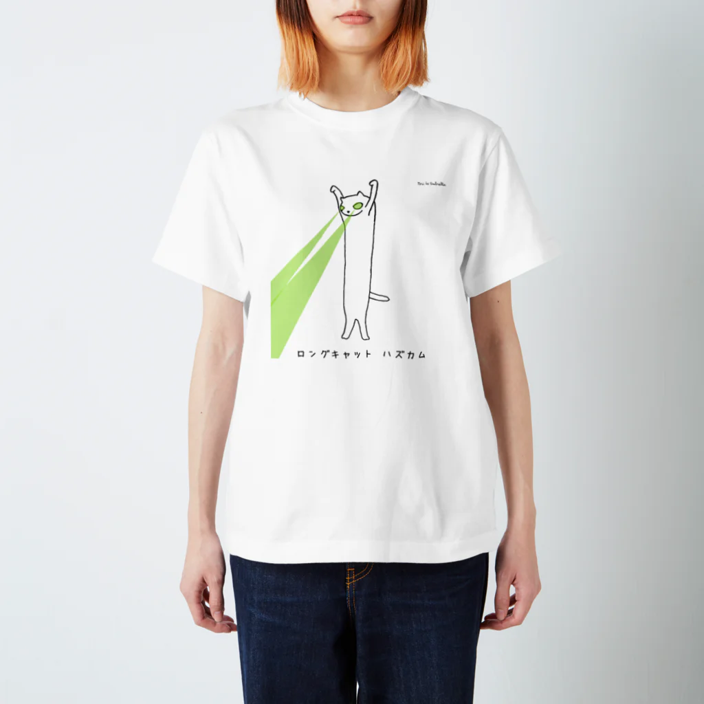 鳥とアンブレラのロングキャット/Long cat スタンダードTシャツ