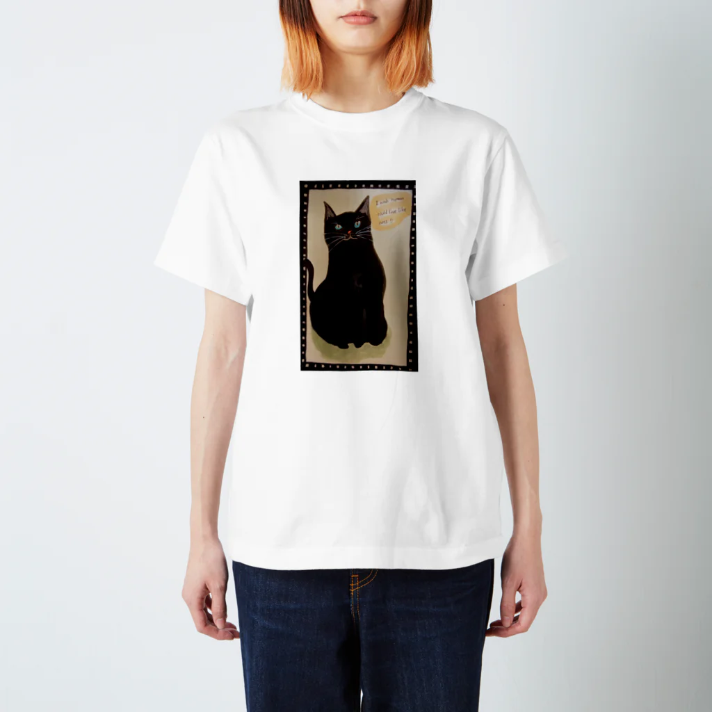 narudahausのニンゲンも猫みたいに生きればいいのに スタンダードTシャツ