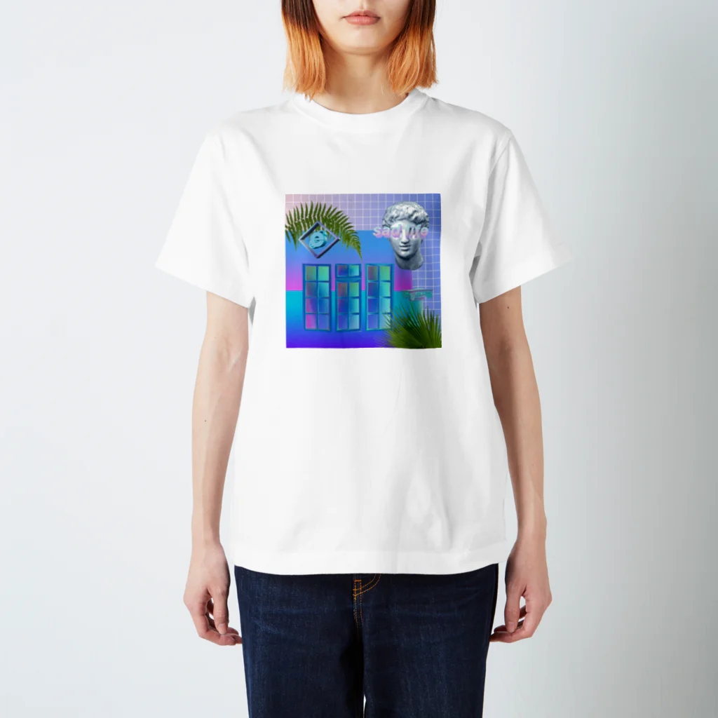 DEMUCHiN SHOPのsad life Regular Fit T-Shirt