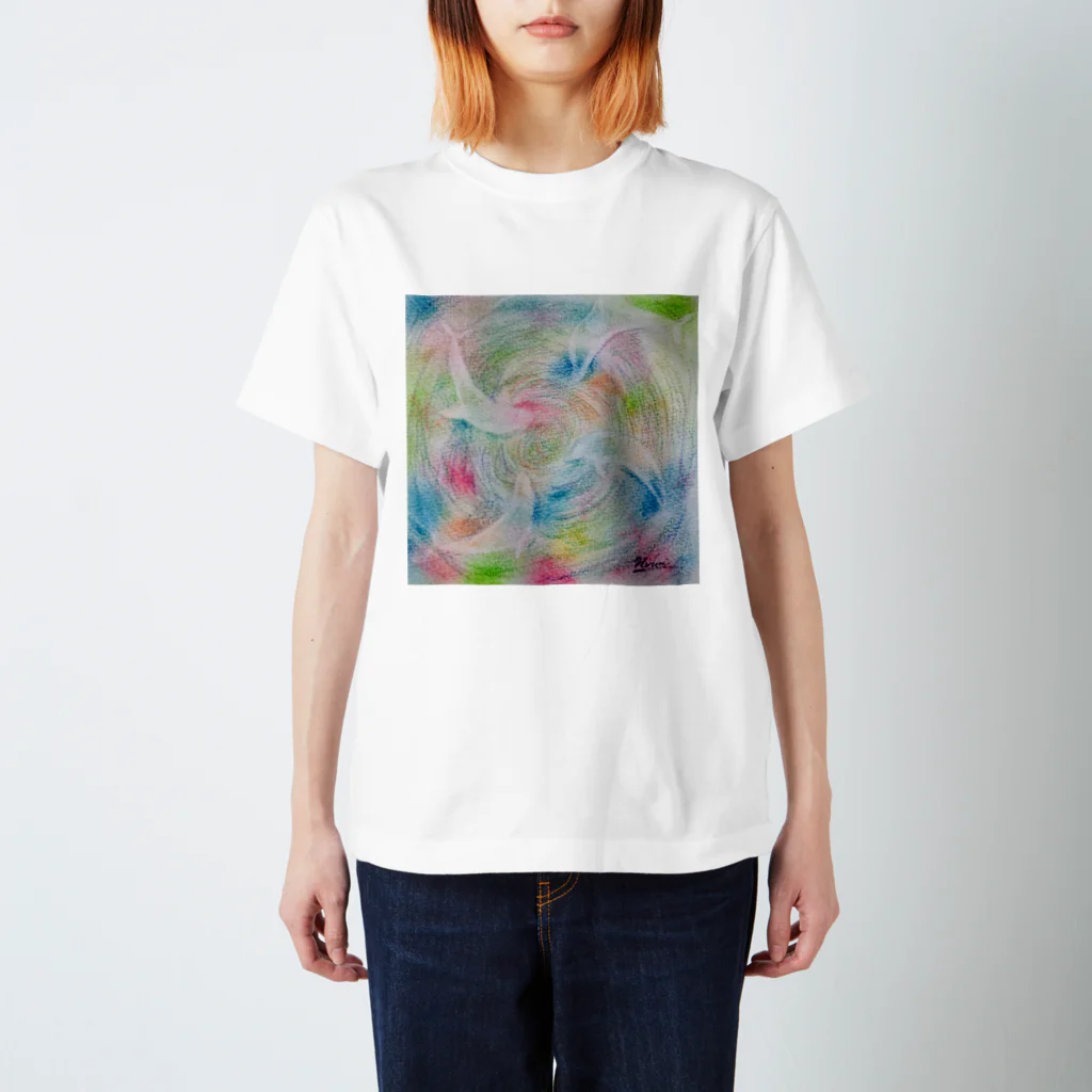 絵描き ひろみるん♪ オリジナル アートグッズSHOPのパステル画イルカ Regular Fit T-Shirt