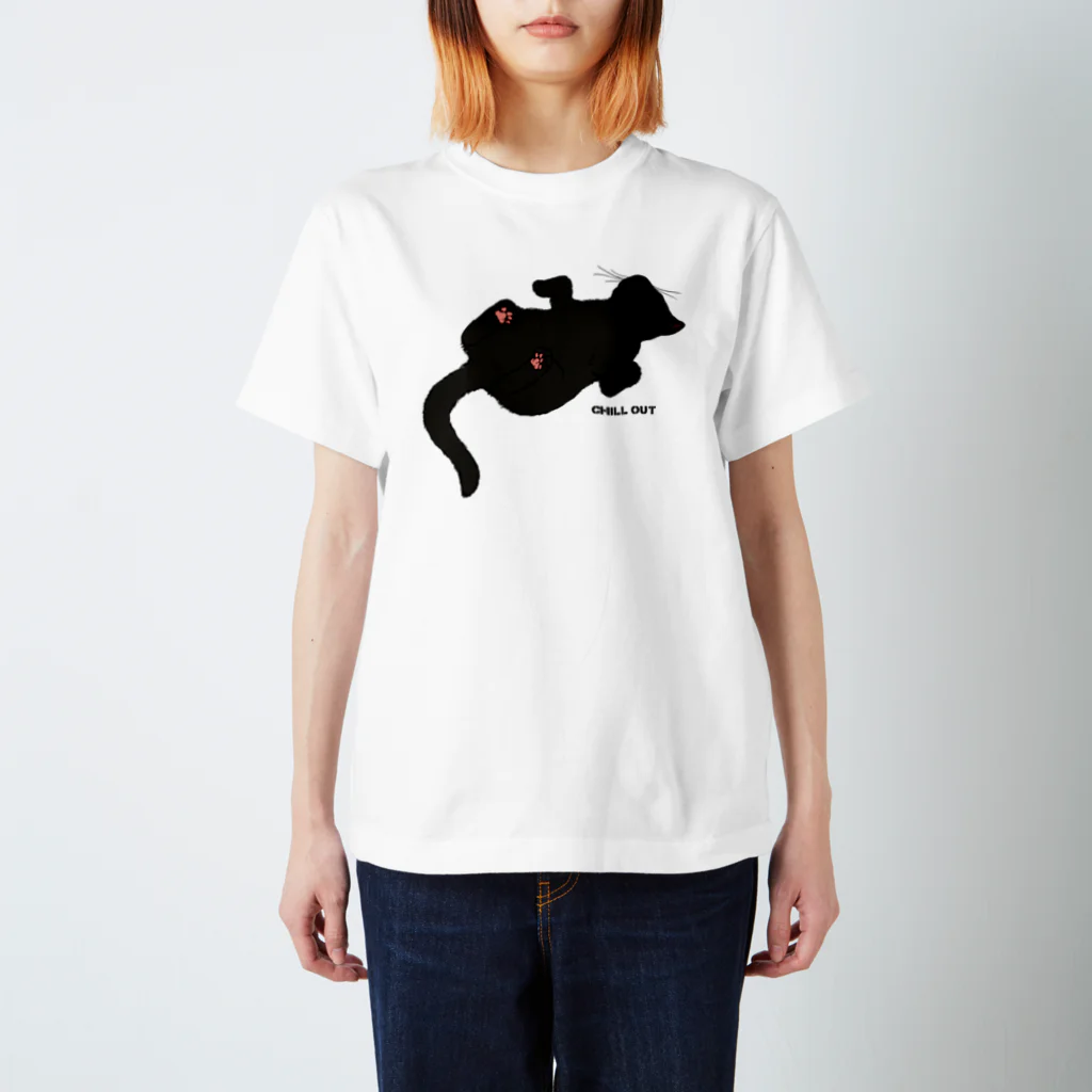 あふぐろ屋の気まま黒猫（両面） スタンダードTシャツ