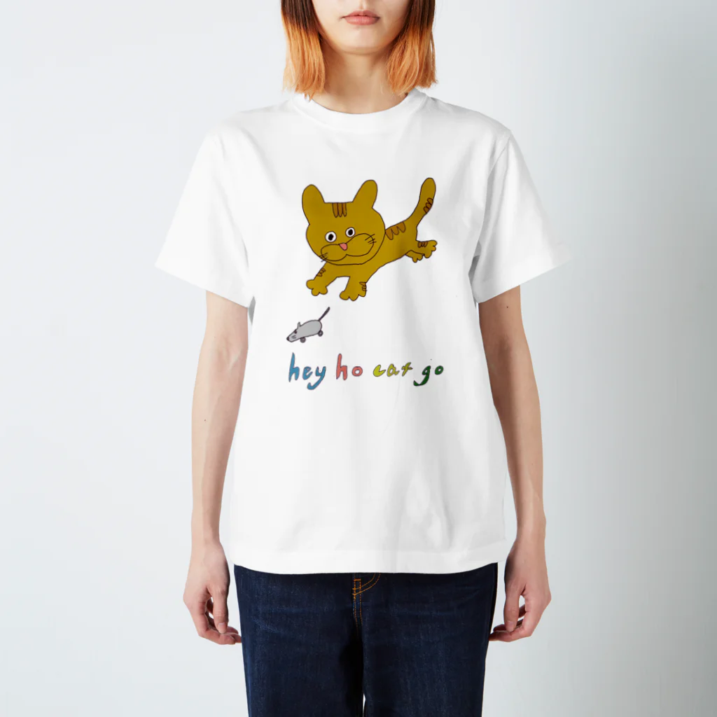 hey ho cat goのあそぶチャトラキャット スタンダードTシャツ