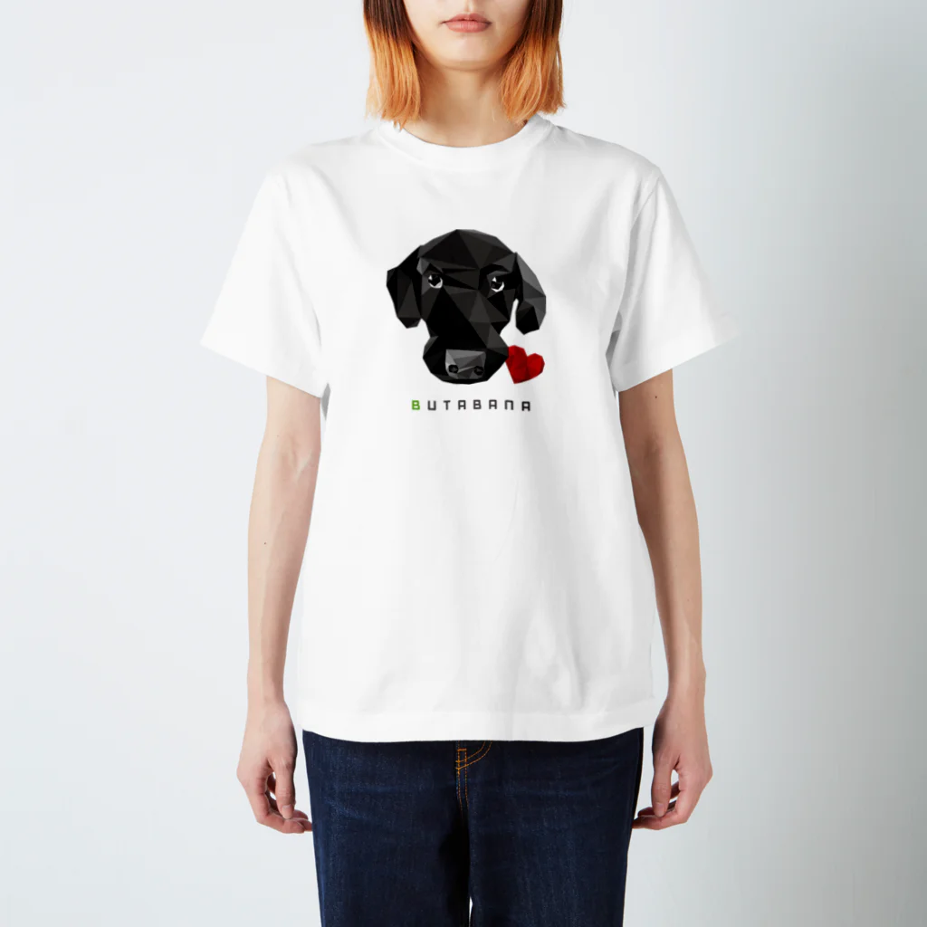 suzusimbaの豚鼻な黒ラブ スタンダードTシャツ