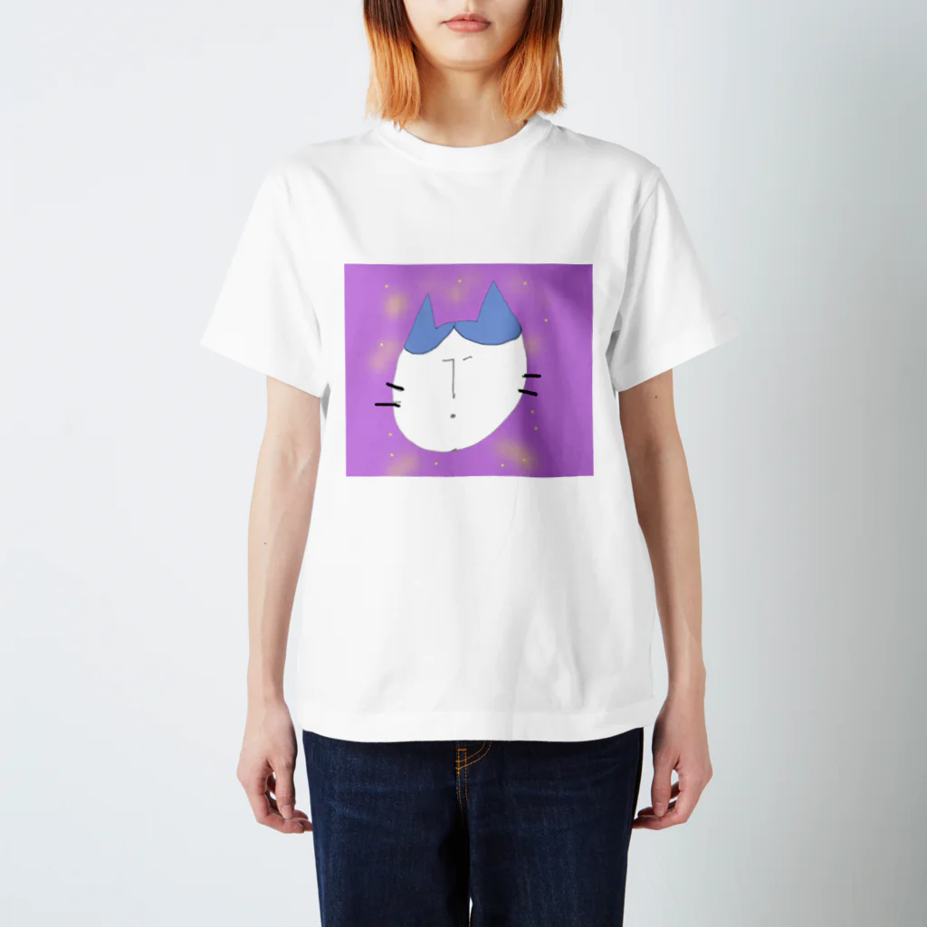 POPORIRI☆SHOPの星空にうかぶハチワレ猫 Regular Fit T-Shirt
