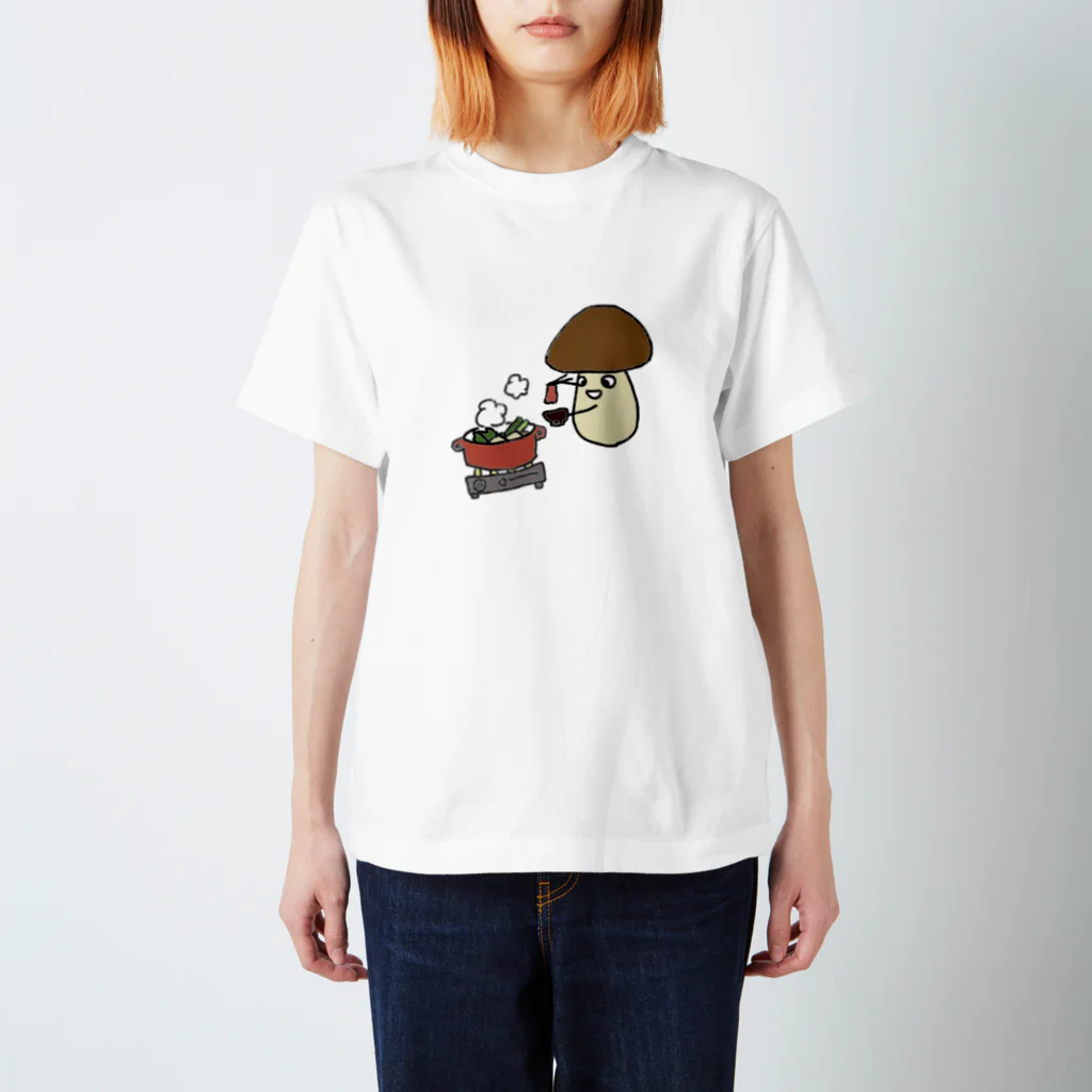 rakuboroのすき焼き大好ききのこちゃん スタンダードTシャツ