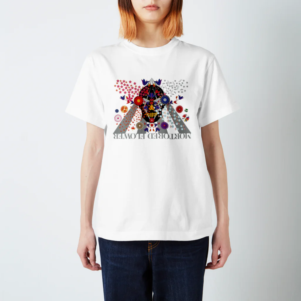 SOKICHISAITOのMOTOREDFLOWER #SKkulLL001 #FrontPrint Regular Fit T-Shirt