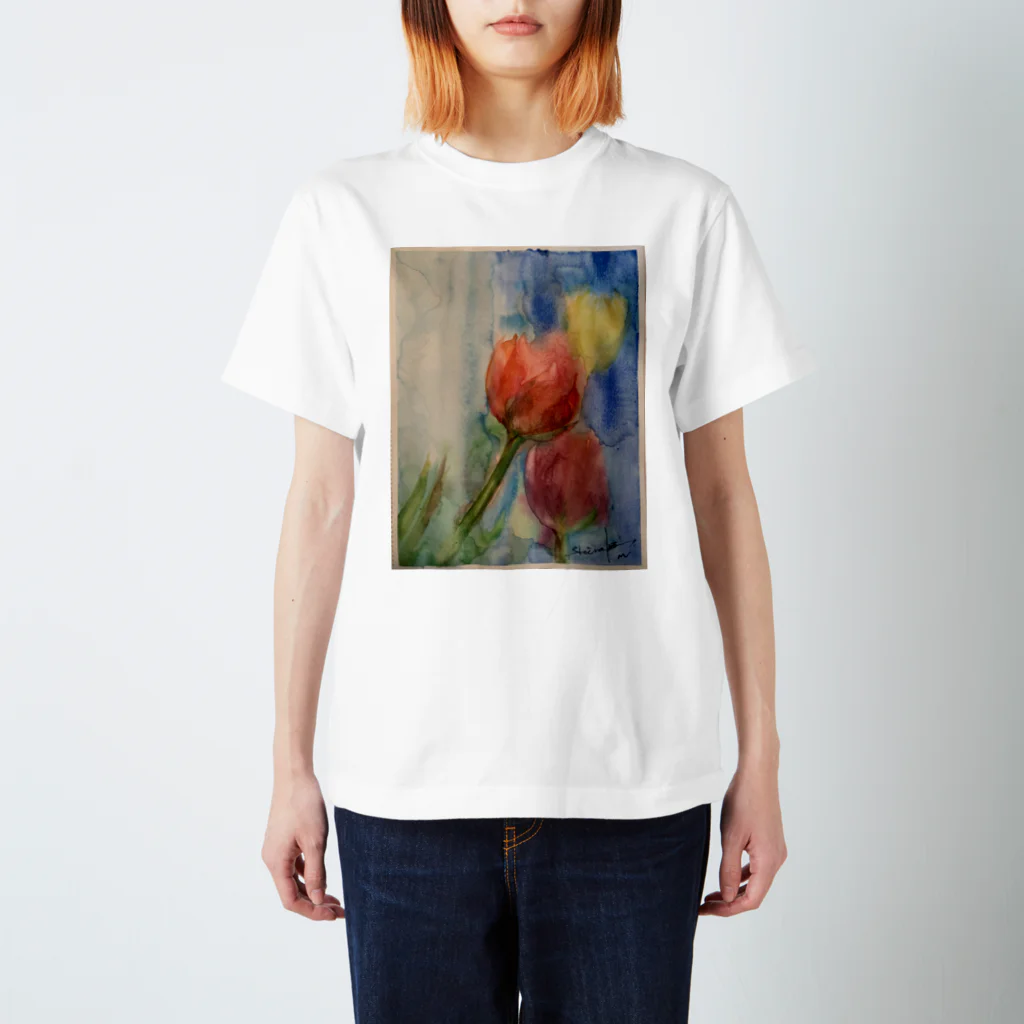 ateliershirabeのTULIPART Regular Fit T-Shirt