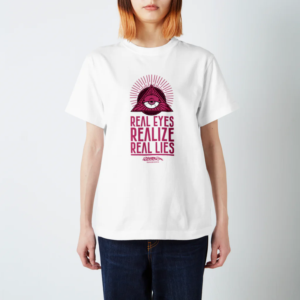 うぉーるのとこのREAL EYES REALIZE REAL LIES (PINK ver.) スタンダードTシャツ