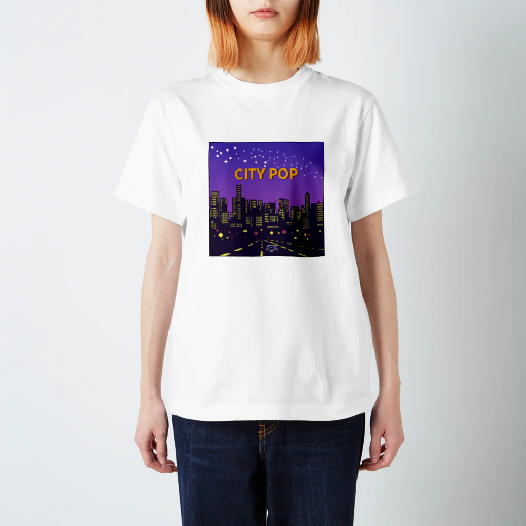 ファクトンのCITY POP night view スタンダードTシャツ