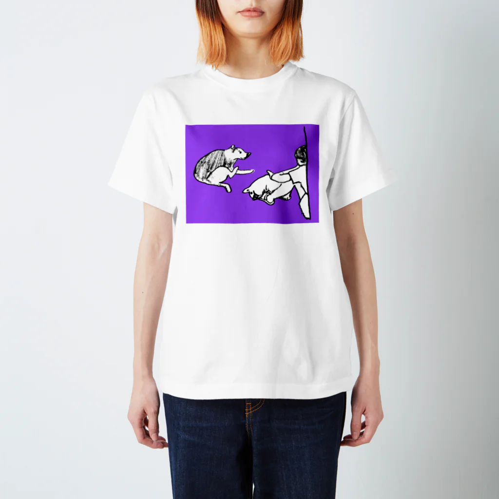 Tシャツ屋のさくたろう犬紫 スタンダードTシャツ