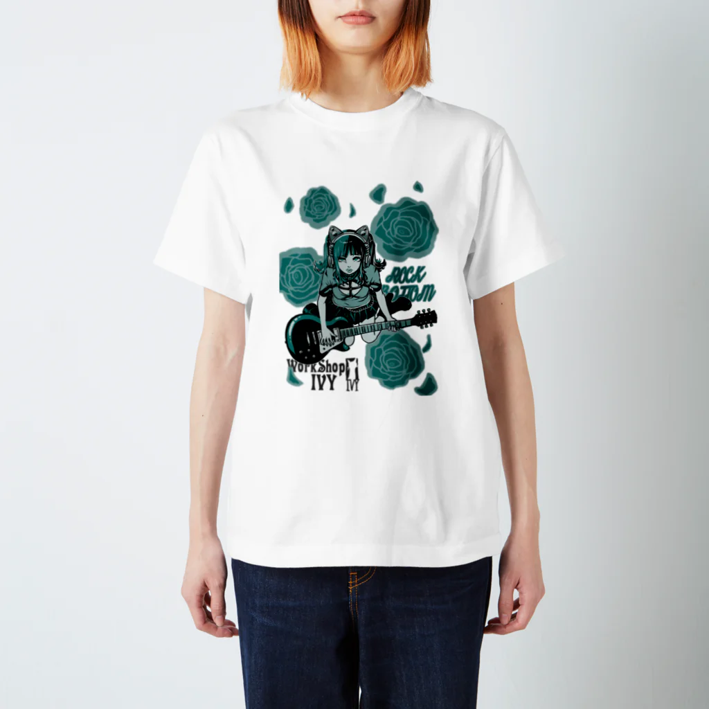 WorkShop IVYの陰ギターガール　ブルー Regular Fit T-Shirt