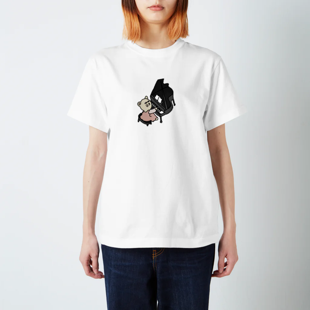 mikitoartのピアノをする猫 Regular Fit T-Shirt