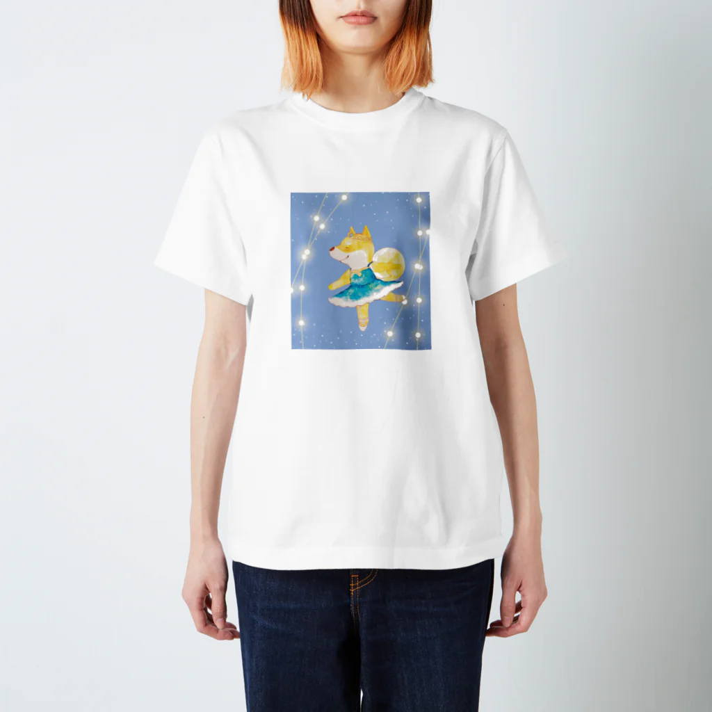 ARASHIBAの柴犬バレリーナ（背景キラキラ1） Regular Fit T-Shirt