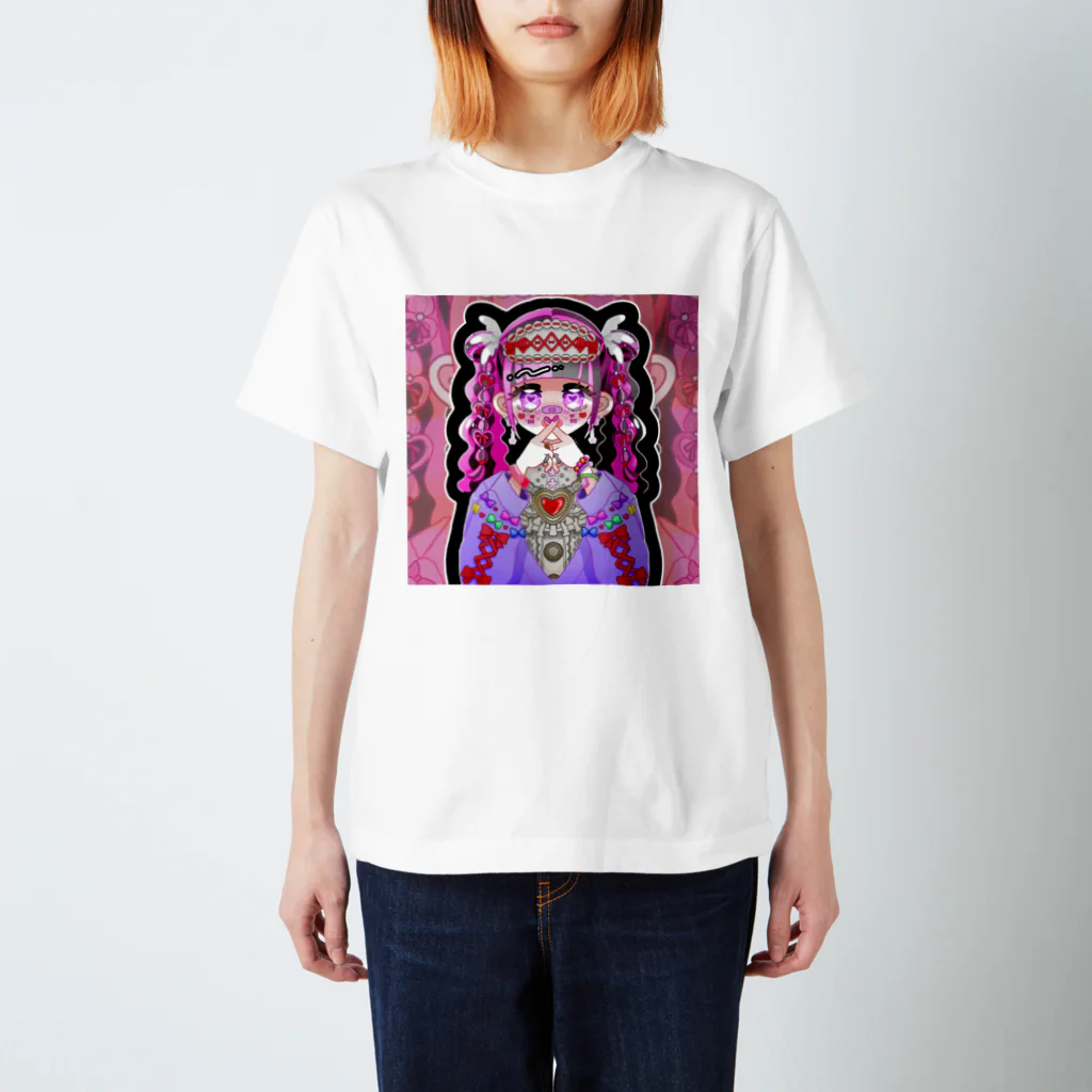 kanisukiのピンクのデコラちゃん スタンダードTシャツ