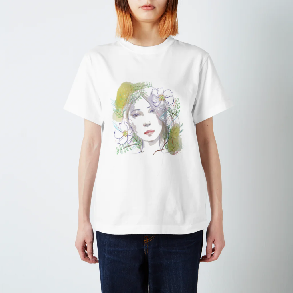 isiko　Miyahara Izumiのお花と水彩の子 スタンダードTシャツ