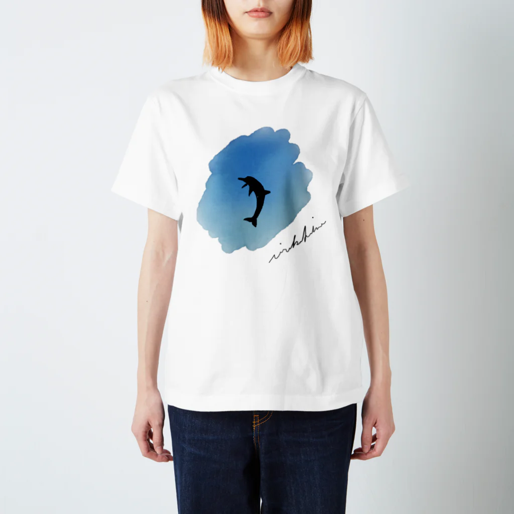 irukahimeのdolphin silhouette スタンダードTシャツ