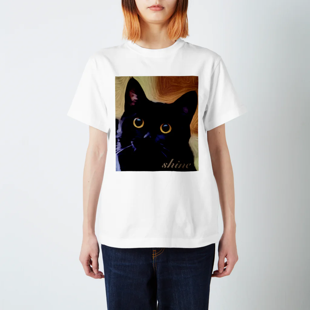 shineのI love cat 黒猫 スタンダードTシャツ