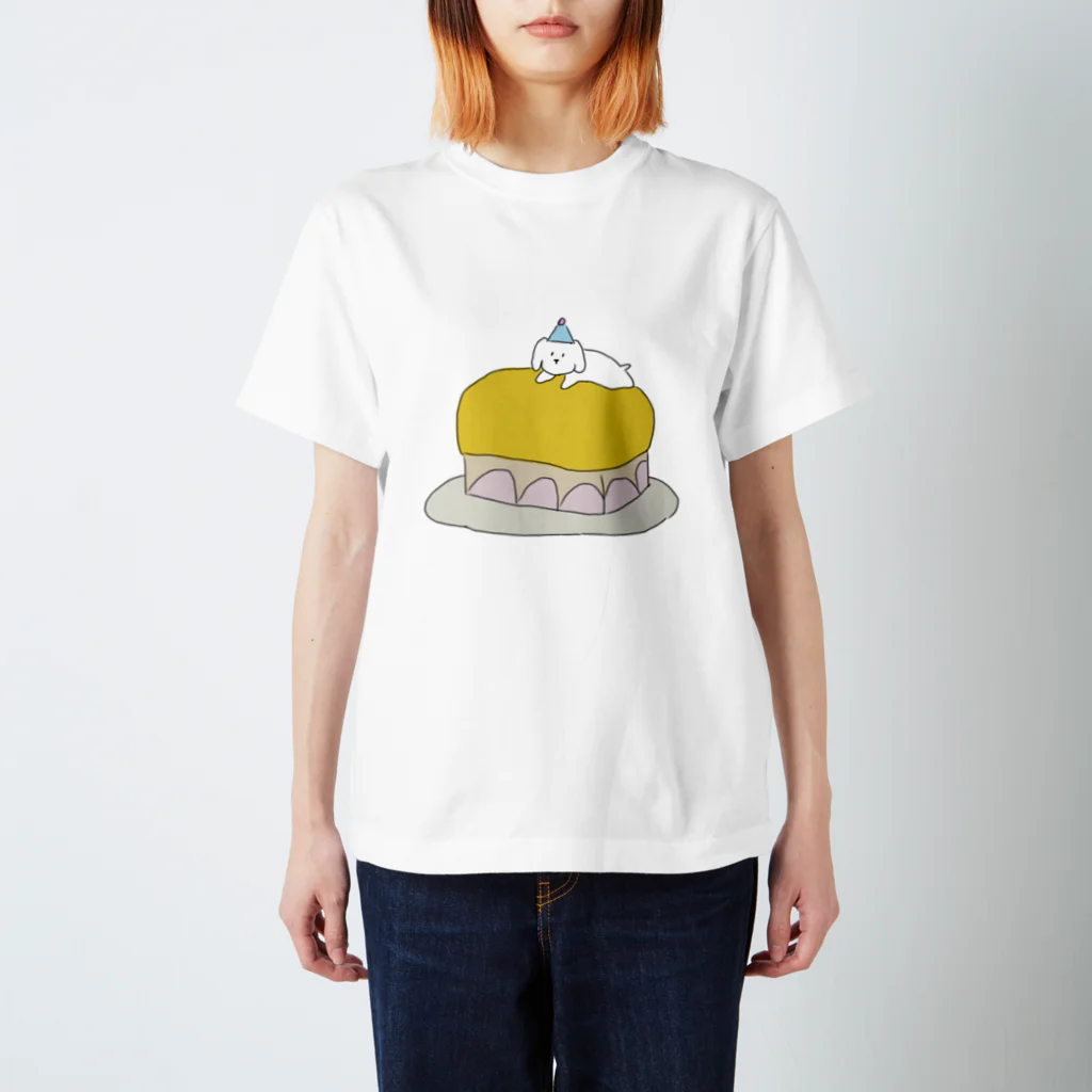 みにゆん　ねこのLovely puppy cake スタンダードTシャツ