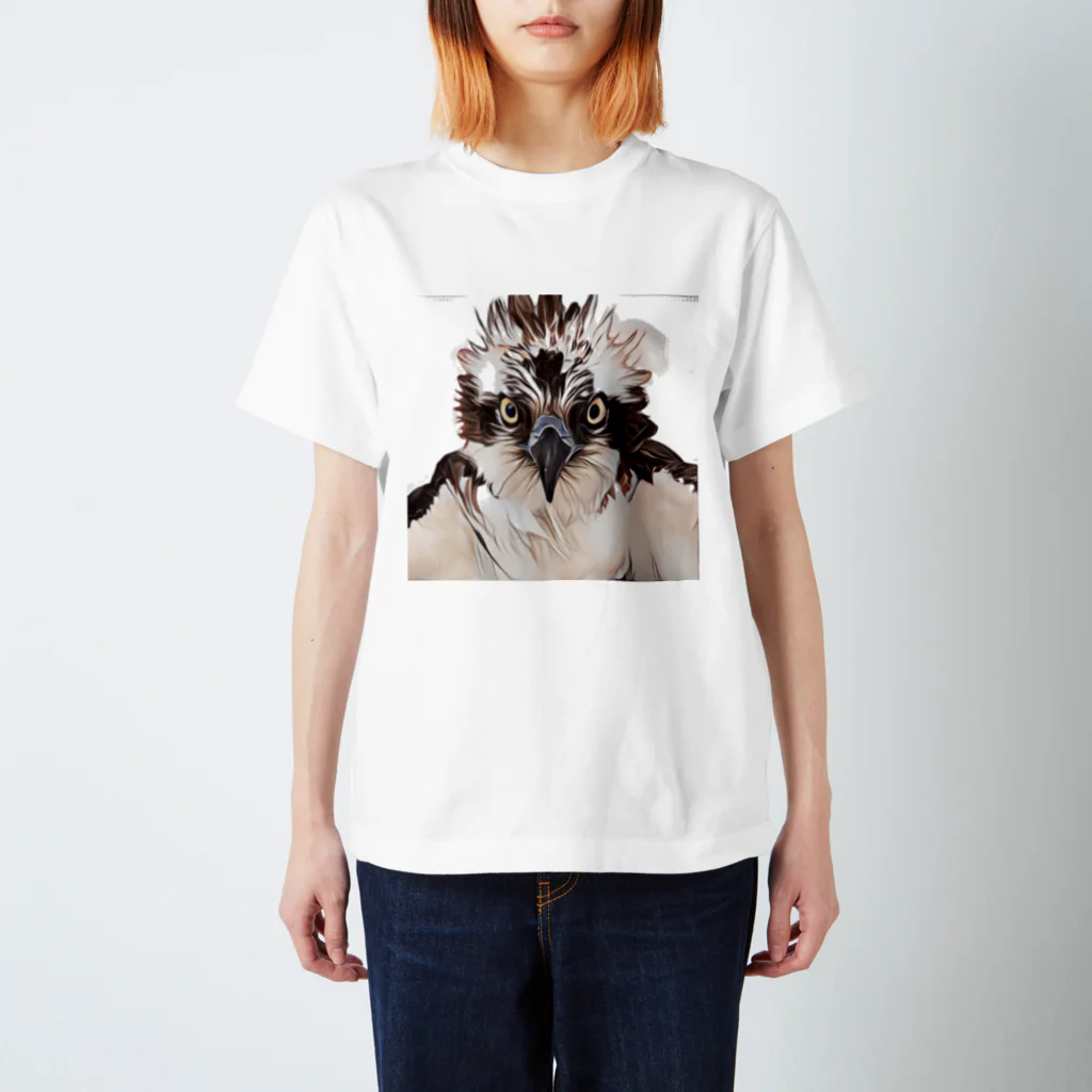 Little_Huge_Wild_Animalsのミサゴ正面画白 スタンダードTシャツ