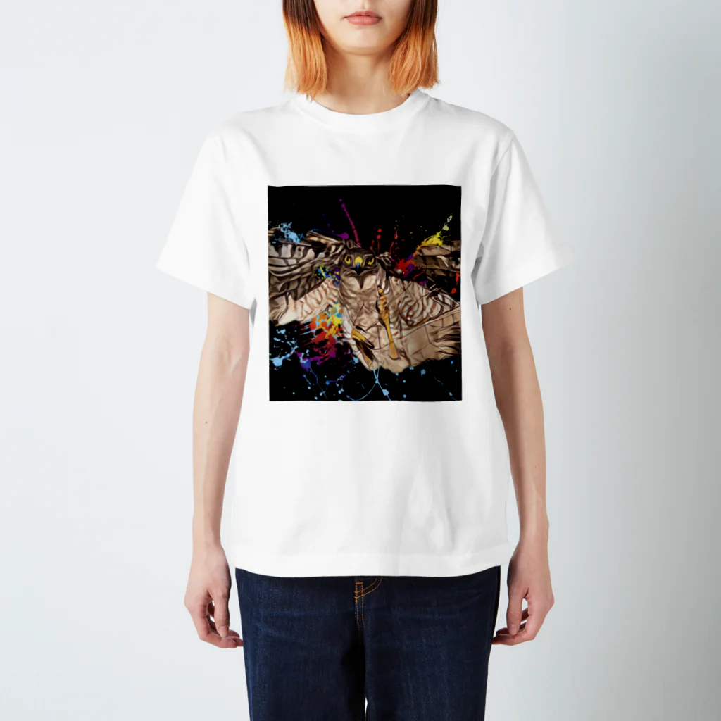 Little_Huge_Wild_Animalsのツミ正面黒 スタンダードTシャツ