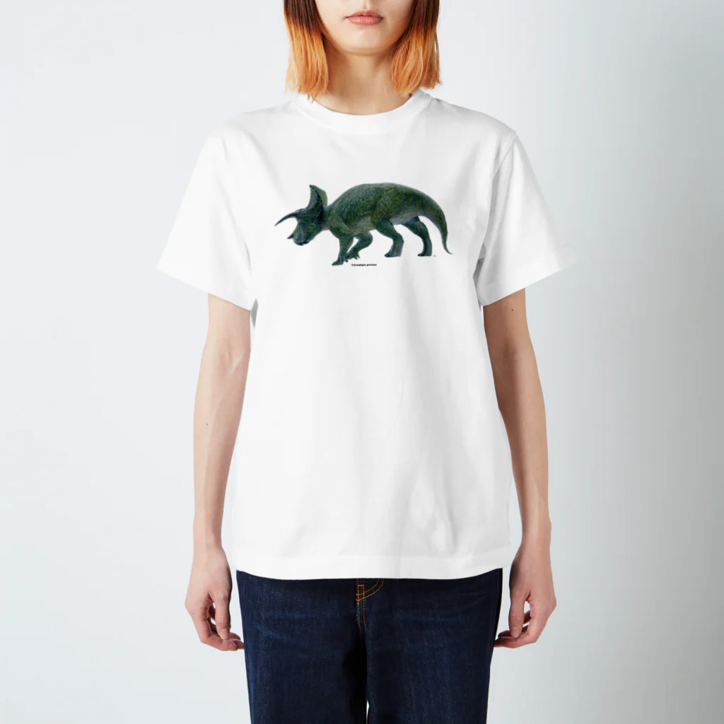 segasworksのTriceratops prorsus(トリケラトプス ・プロルスス)着彩画 Regular Fit T-Shirt