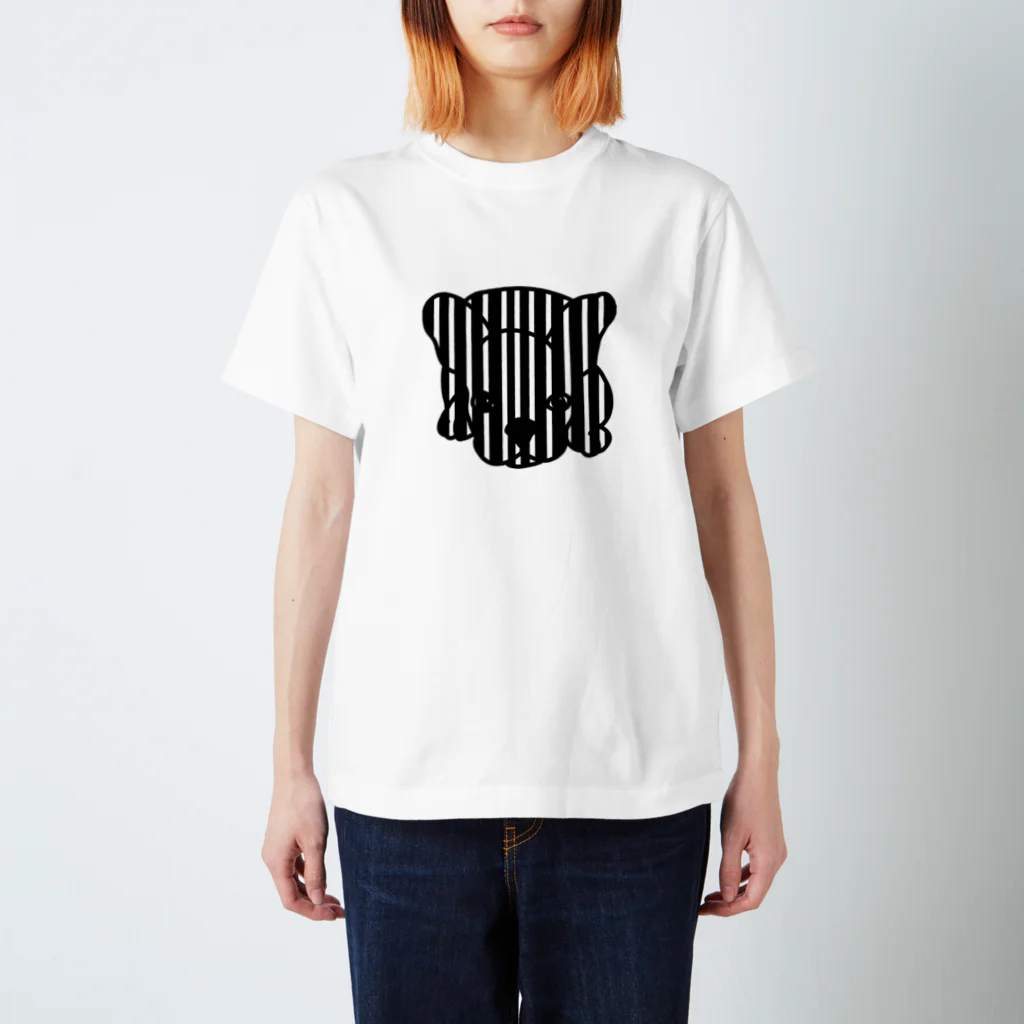 みつまめこshopのストライプ犬 Regular Fit T-Shirt