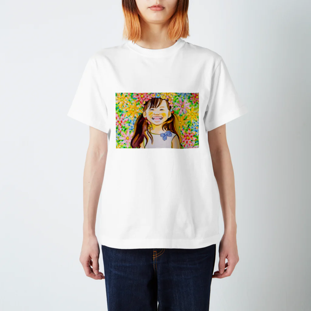 絵描きのゆりんぐ shopの花の店のすずきすずちゃん Regular Fit T-Shirt