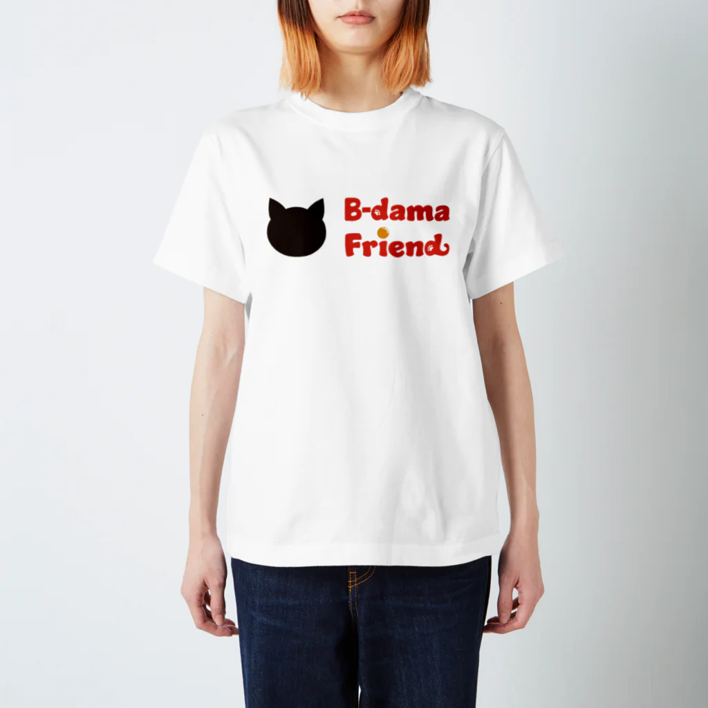 B-damaFriendオリジナルグッズのビー玉フレンド 猫&ロゴ Regular Fit T-Shirt